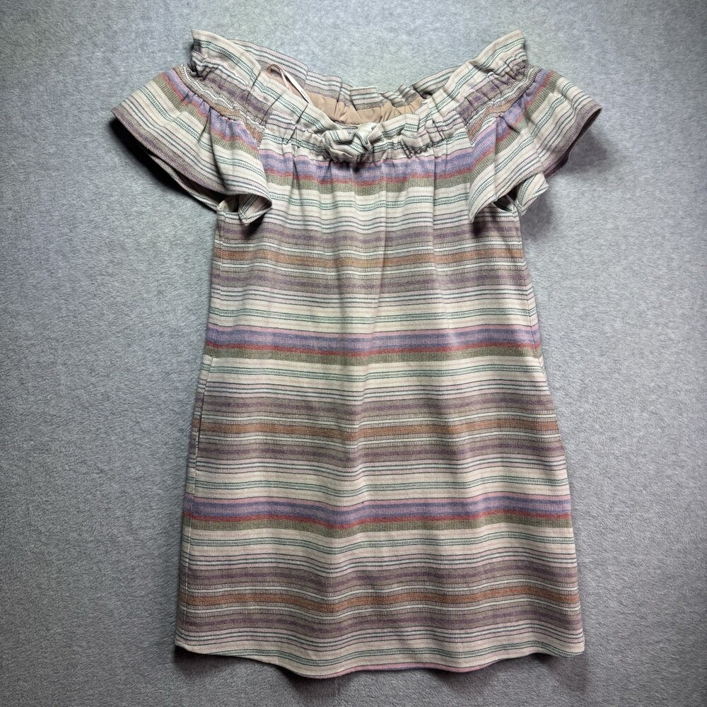 Anthropologie Corey Lynn Calter Dress Small Oversized Stripes Off Shoulder